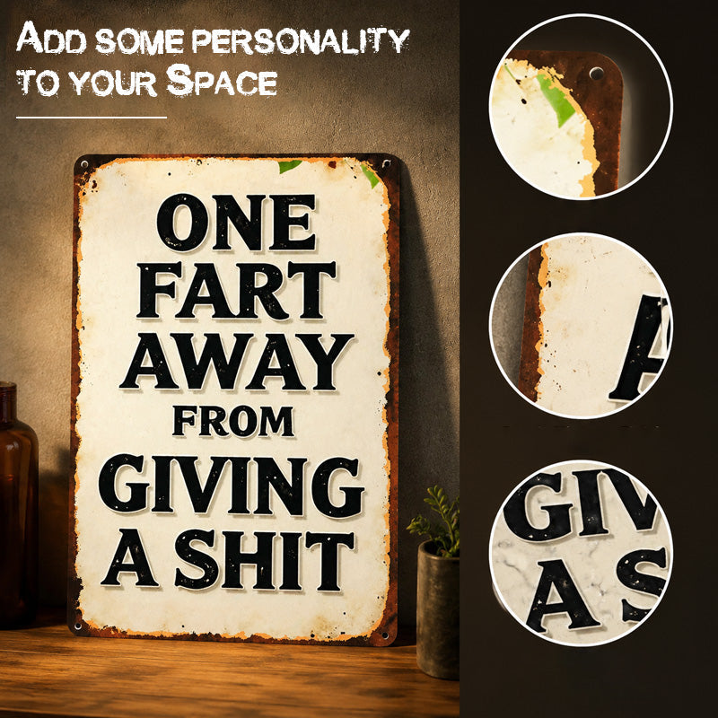 Funny Sarcastic Vintage Metal Wall Plaque | Humorous Man Cave & Bar Decor