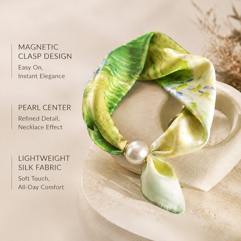 🤍 Pearl Scarf Necklace with Magnetic Clasp | Elegant Women’s Versatile Jewellery