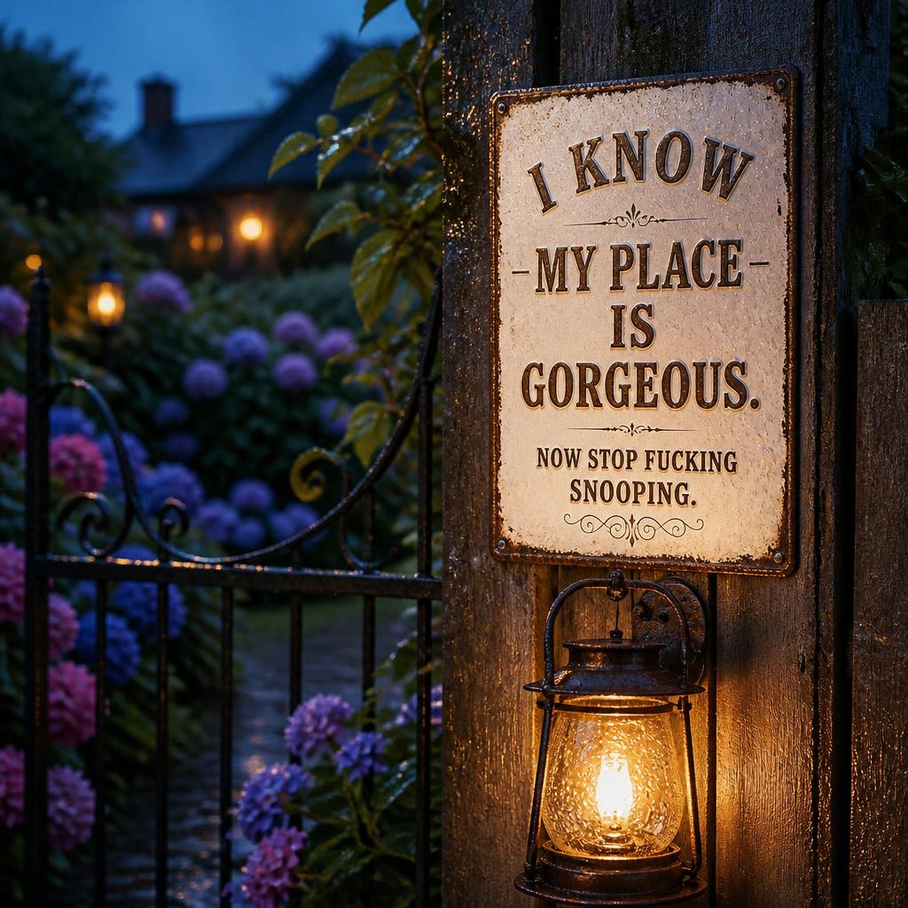 🏡 Cheeky Wall Sign | Playful Decor To Deter Unwanted Onlookers For British Homes