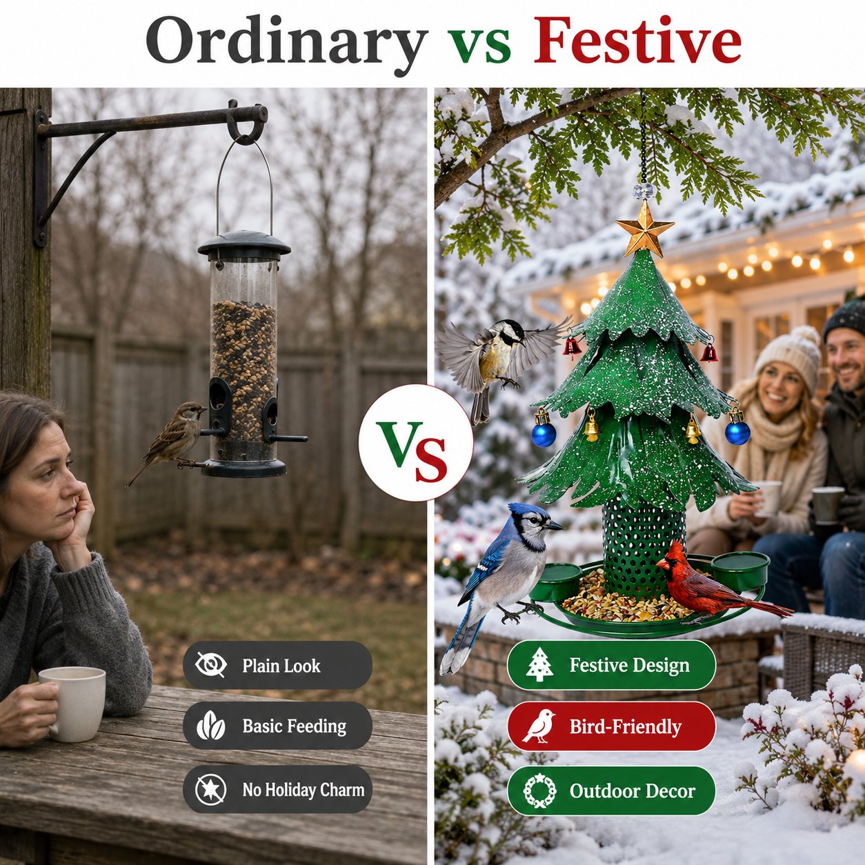 🎄 Christmas Tree Bird Feeder | Festive Garden Decoration
