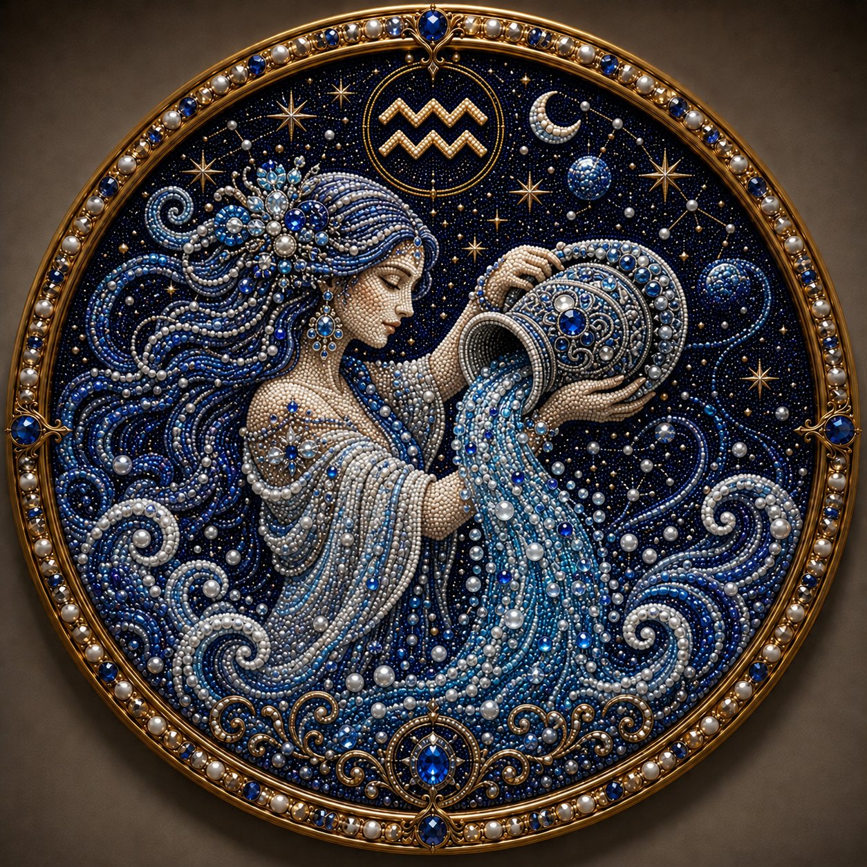 ✨ 12 Star Sign Pearl Mosaic Art Kit – Personalised Zodiac DIY Craft For Astrology Lovers