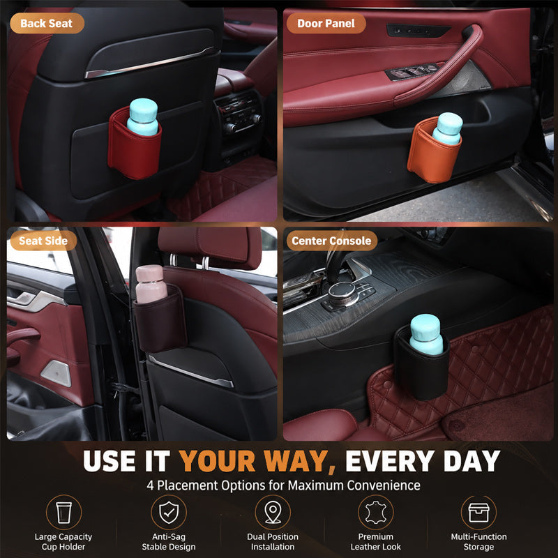 Universal Car Seat & Door Cup‑Holder Organiser | Multi‑Purpose Automotive Storage Caddy