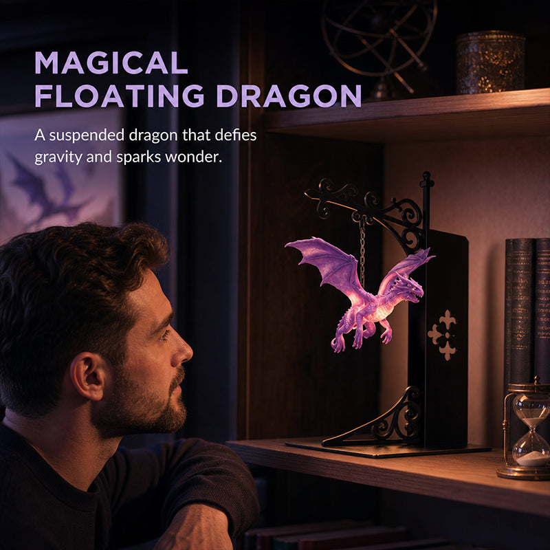 🐉 Limited Offer | Magical Floating Dragon Bookshelf Lamp – Fantasy LED Dragon Night Light For Kids & Adult Bedrooms