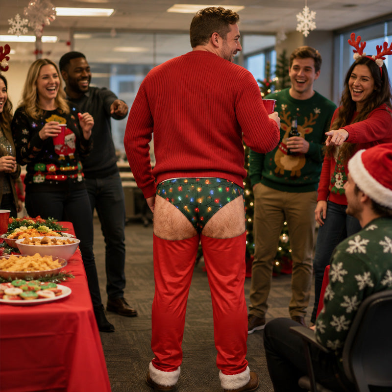 Funny Christmas Light Butt Pants 🎄