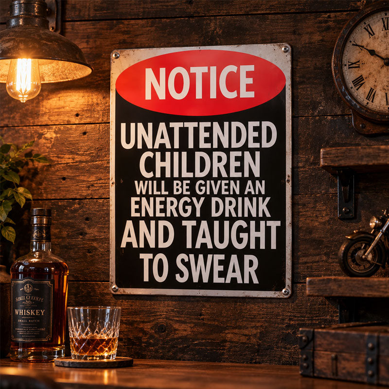 🚨 Funny Notice Sign for Unattended Kids