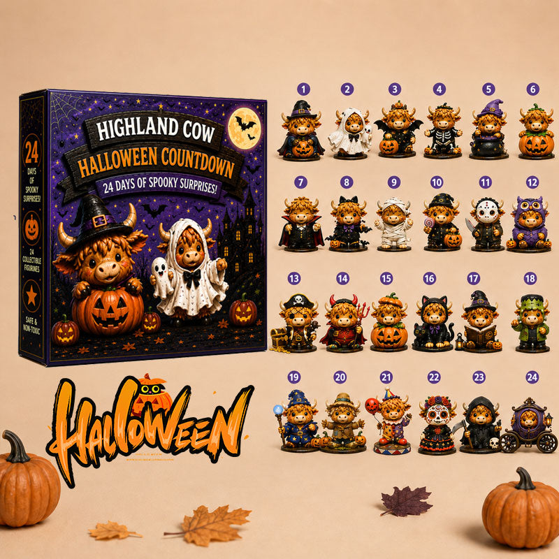 2026 Highland Cow Halloween Countdown Advent Calendar