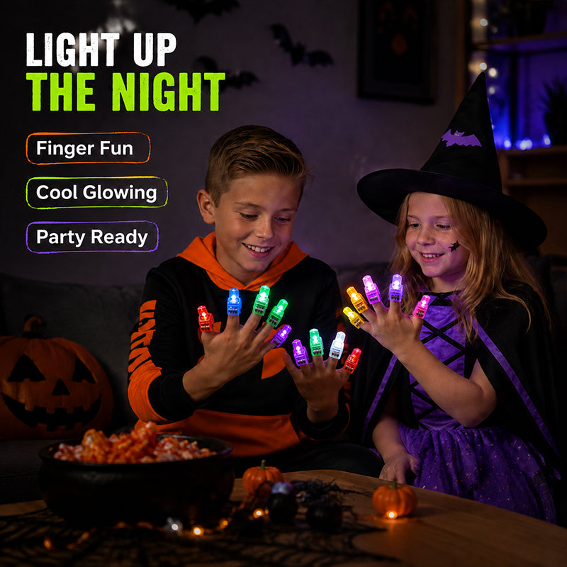 🎃 Halloween Projection Finger Lights | Spooky Mini Projector Torches for Kids Party Favour