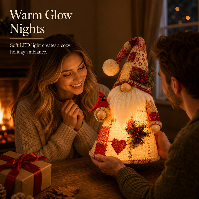 Gnome Night Light | Cute LED Garden Gnome Lamp, Indoor Bedroom Decor Nightlight