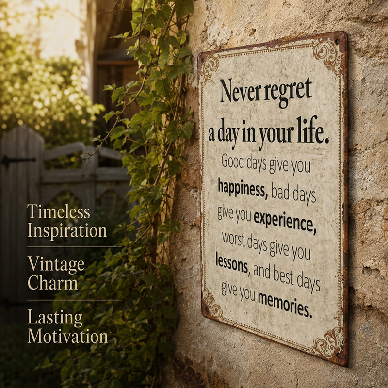 ✨ Vintage Motivational Metal Wall Plaque | Living Room & Hallway Decor