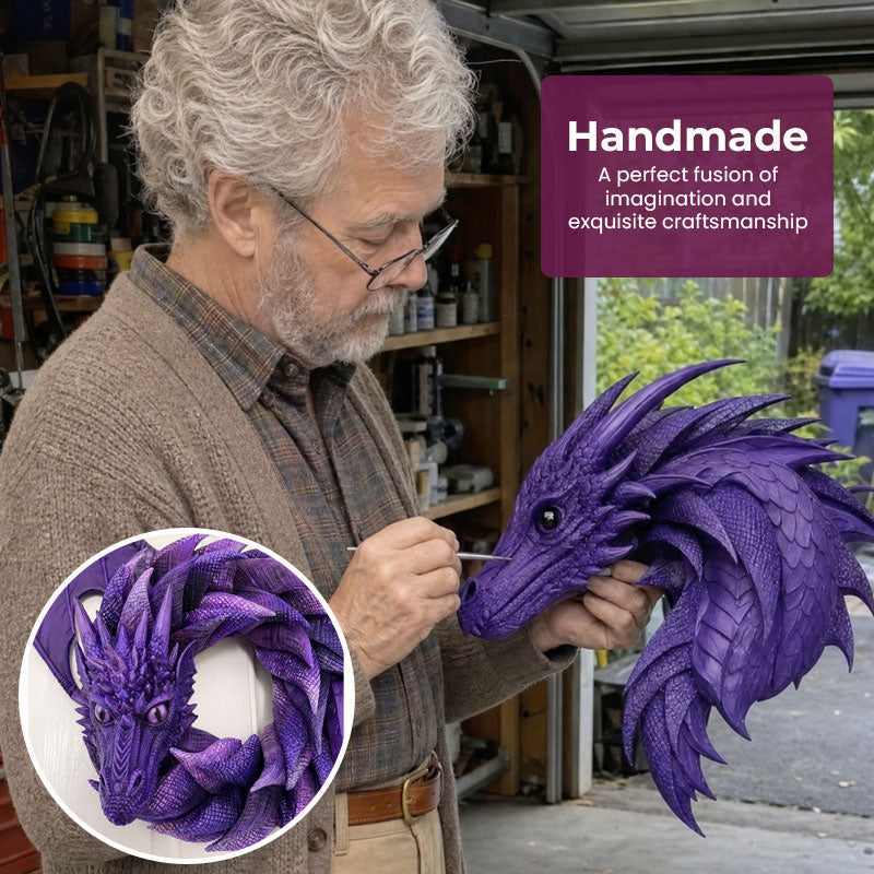 Handmade Dragon Wreath – Unique Fantasy Front Door & Wall Decor
