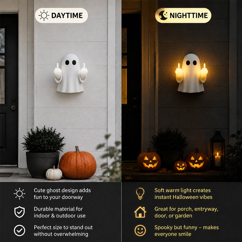 👻 Funny Ghost Porch Night Light | Spooky‑Cute Front Door LED Decor