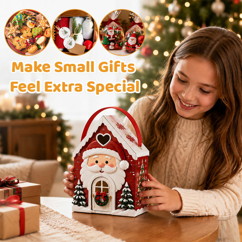 Christmas Cottage Handle Gift Box – 3D Festive Candy & Cookie Gift Packaging Box
