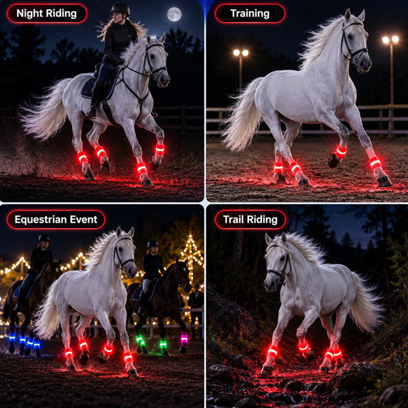 LED Horse Leg Bands | High-Visibility Light-Up Bands for Night Riding