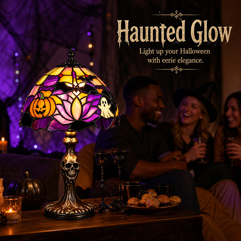 🎃 Spooky Halloween Table Lamp – Ghost, Bat & Pumpkin Glowing Ornament
