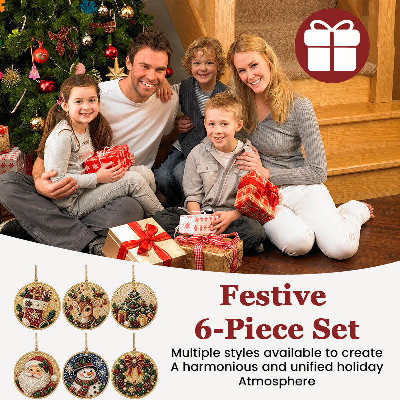 DIY Christmas Ornament Set 6-Piece Round Desig