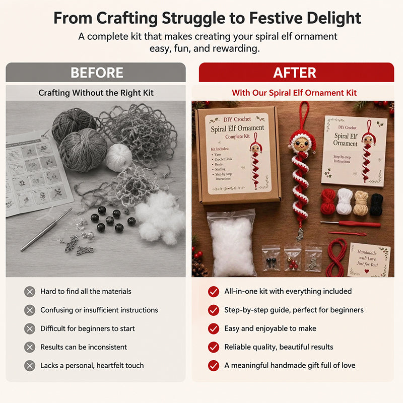 DIY Spiral Crochet Christmas Ornament Kit 🎄