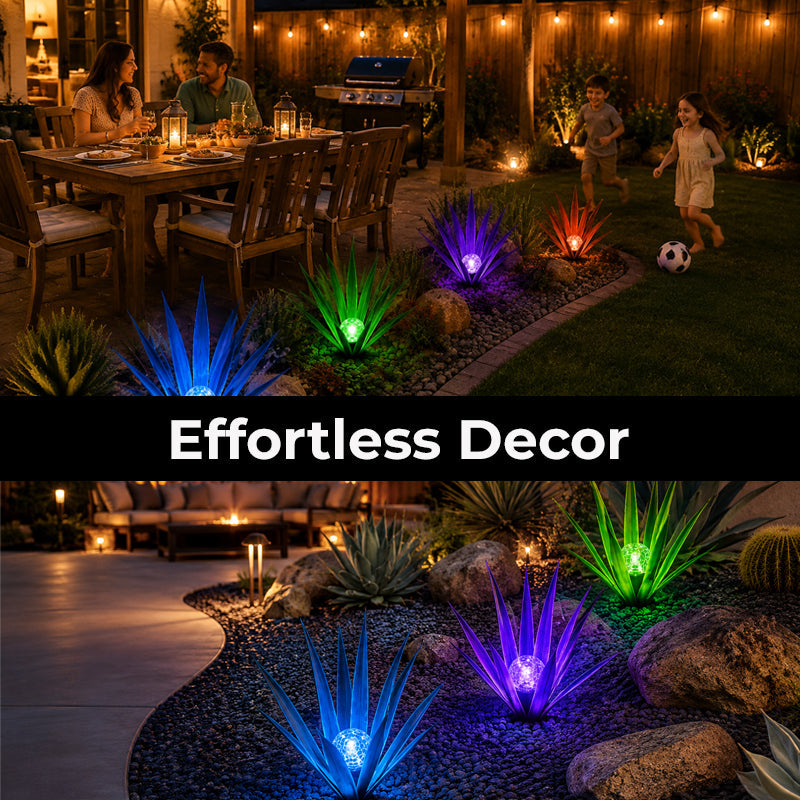Metal Agave Solar‑Powered Light | Waterproof Outdoor Garden Ornament
