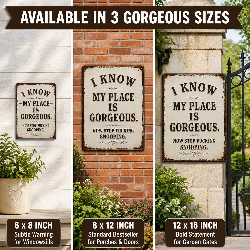 🏡 Cheeky Wall Sign | Playful Decor To Deter Unwanted Onlookers For British Homes