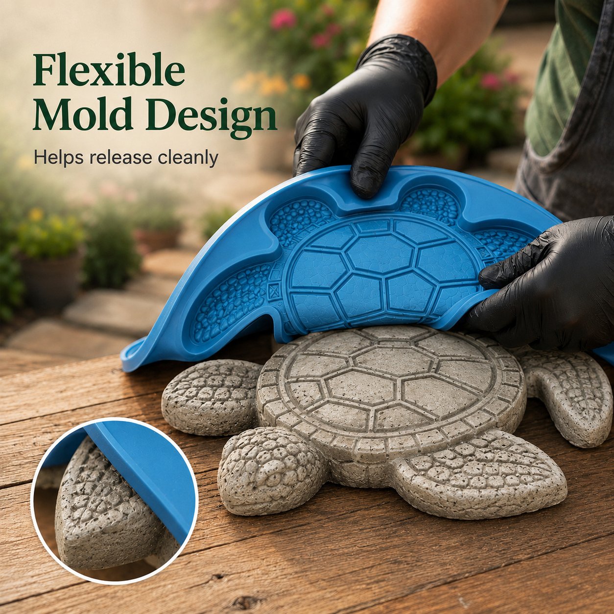 🌊 Reusable Ocean Themed Garden Art Mould | DIY Garden Ornament Mould