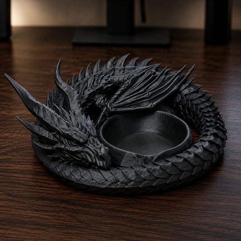 3D Printed Dragon Guardian Valet Tray – Gothic Décor Key & Jewellery Storage Dish