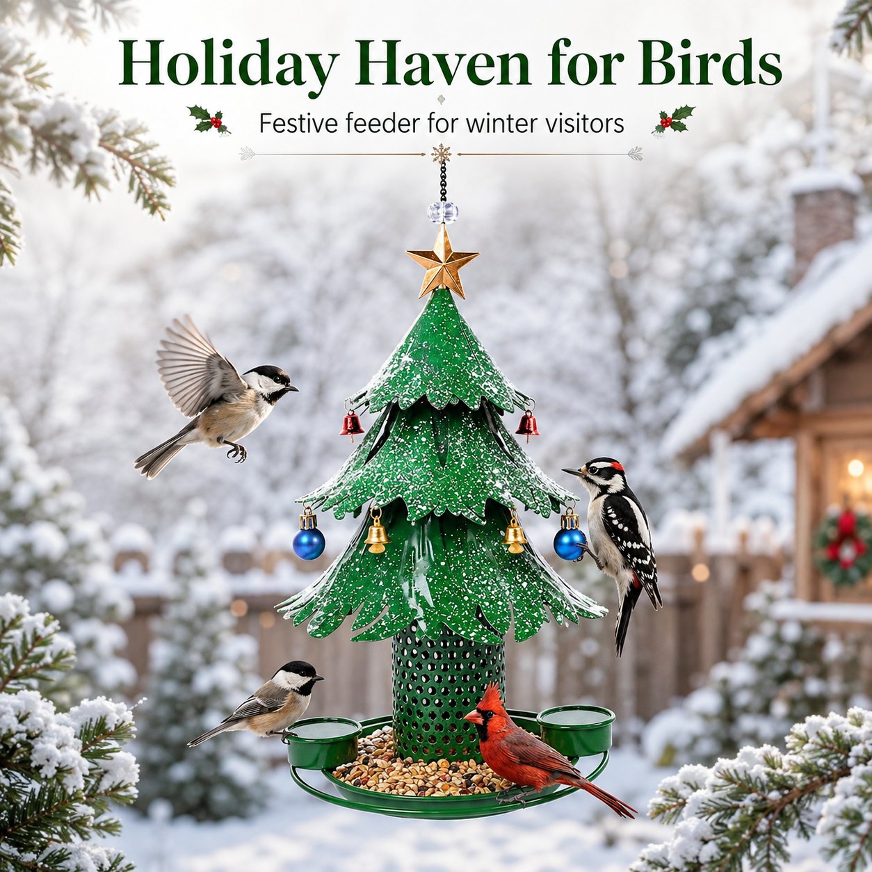 🎄 Christmas Tree Bird Feeder | Festive Garden Decoration