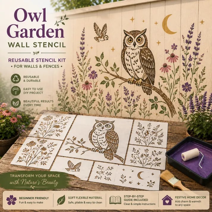 Garden Wall Stencil – Reusable DIY Template for Walls, Fences & Patios