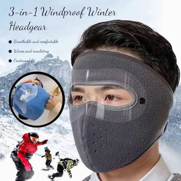 3-in-1 Windproof Winter Balaclava – Warm Fleece Face Mask with Goggles