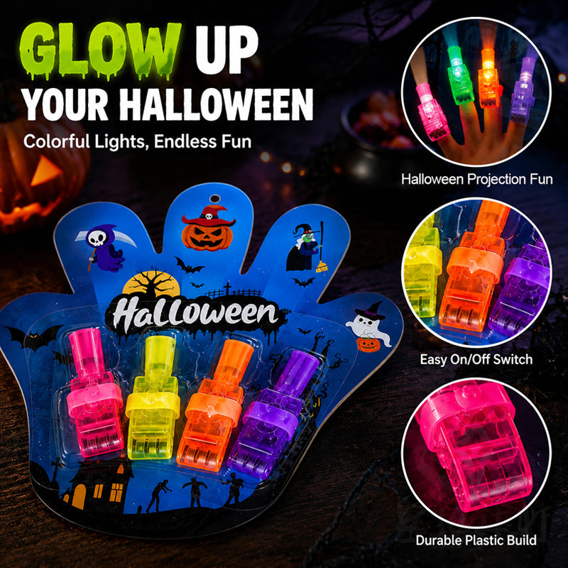 🎃 Halloween Projection Finger Lights | Spooky Mini Projector Torches for Kids Party Favour