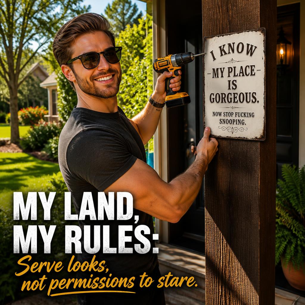 🏡 Cheeky Wall Sign | Playful Decor To Deter Unwanted Onlookers For British Homes