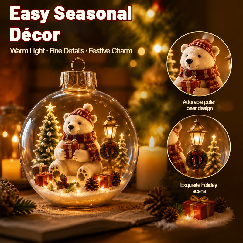 ✨ Animal‑Themed Christmas Crystal Ball | Festive Light‑Up Winter Globe Ornament