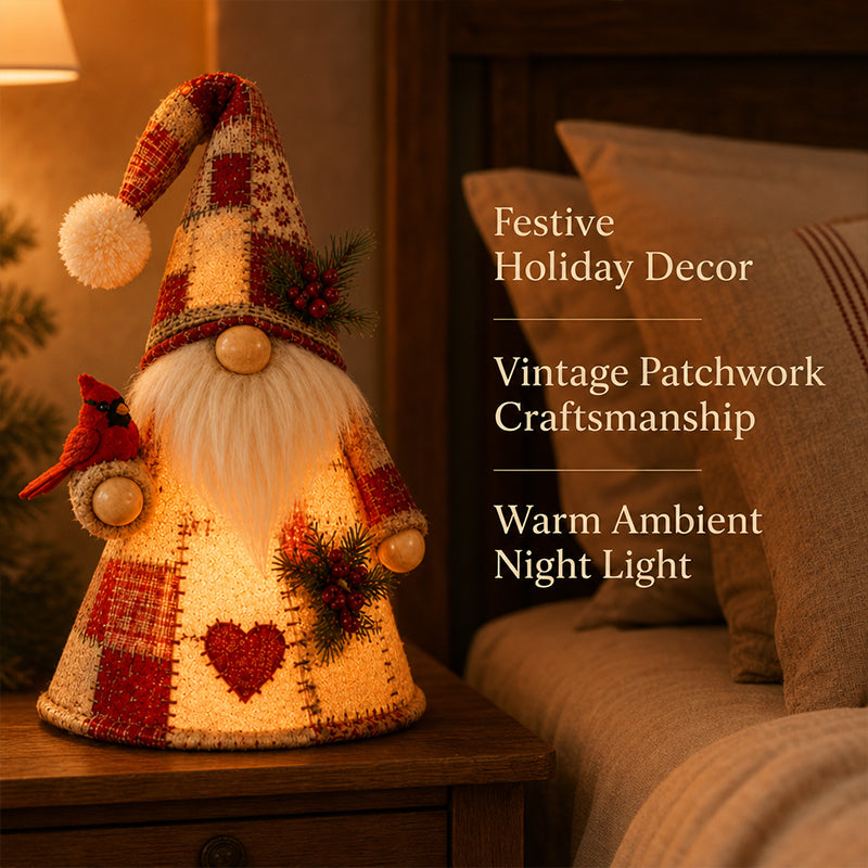 Gnome Night Light | Cute LED Garden Gnome Lamp, Indoor Bedroom Decor Nightlight