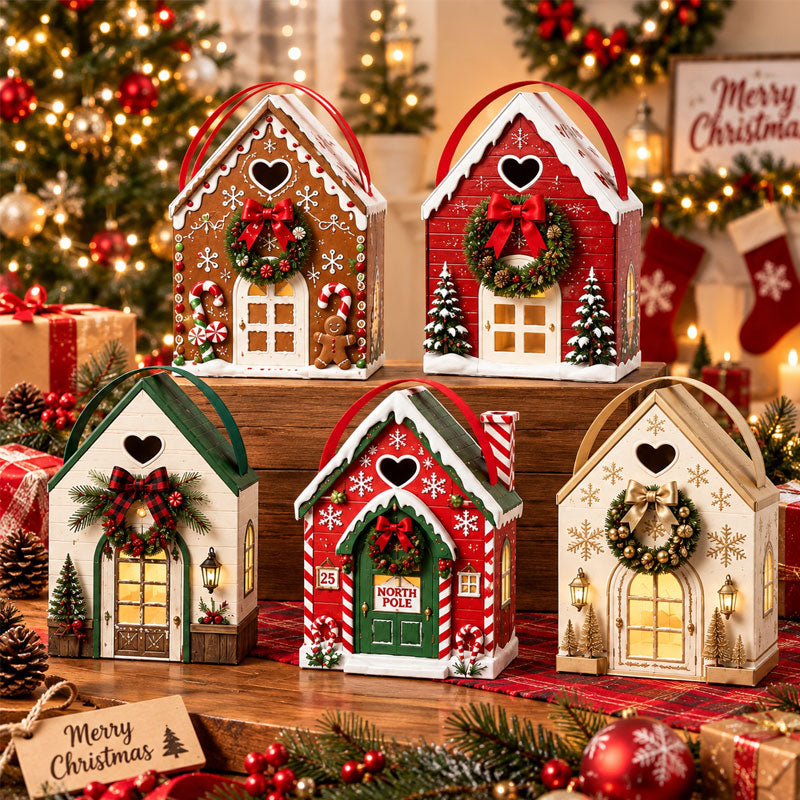 Christmas Magic House Gift Box – Creative 3D Handheld Holiday Gift Packaging
