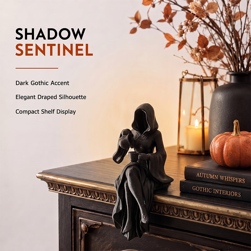 Lady Grim Reaper Sculpture – Gothic Hooded Figurine