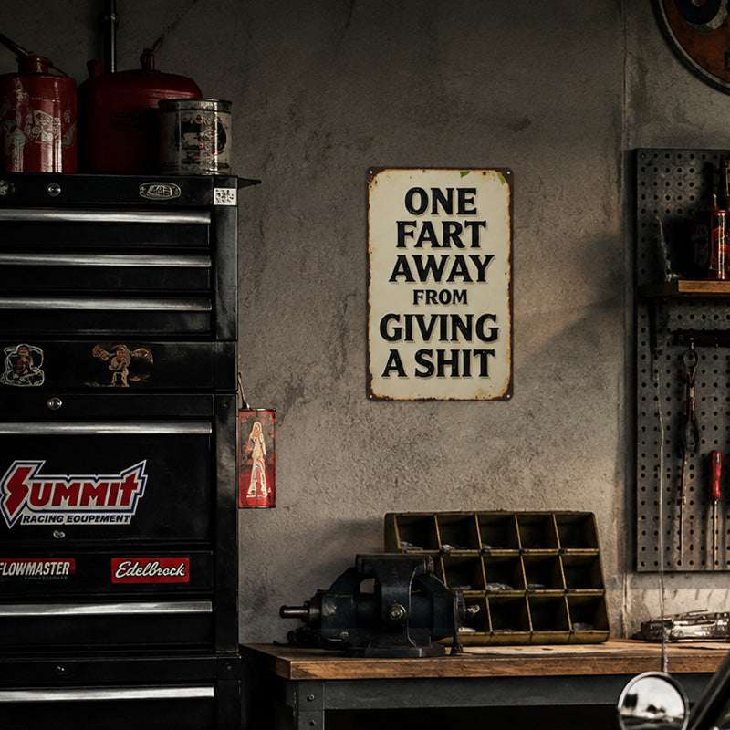 Funny Sarcastic Vintage Metal Wall Plaque | Humorous Man Cave & Bar Decor