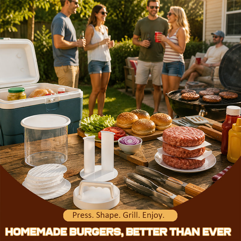 Hand‑Held Burger Patty Maker for Family BBQ & Home Cooking