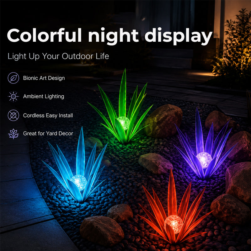 Metal Agave Solar‑Powered Light | Waterproof Outdoor Garden Ornament