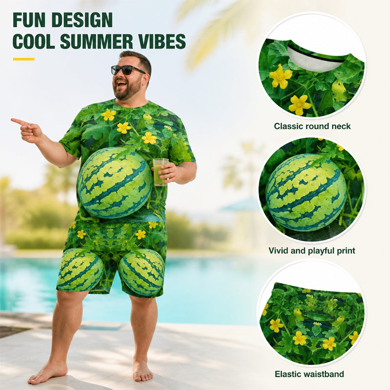 🍉 Funny Watermelon‑Print T‑Shirt & Shorts Set | Casual Summer Outfit