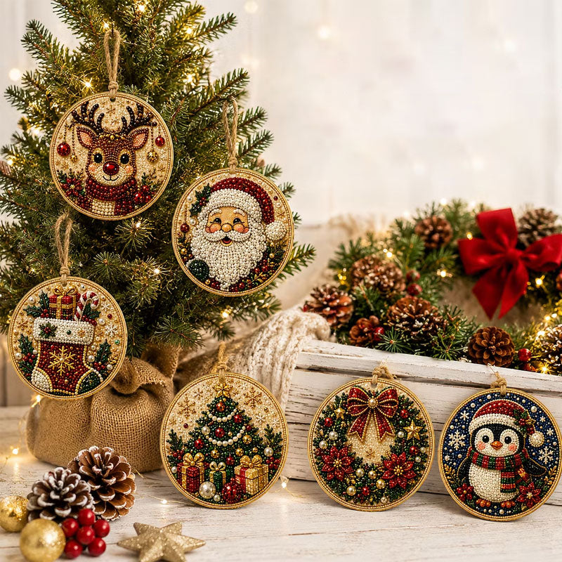DIY Christmas Ornament Set 6-Piece Round Desig