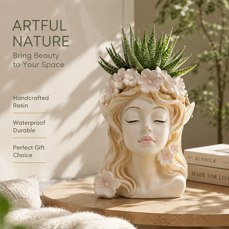 🌸Goddess Head Plant Pot | Decorative Indoor Outdoor Flower Planter for British Gardens