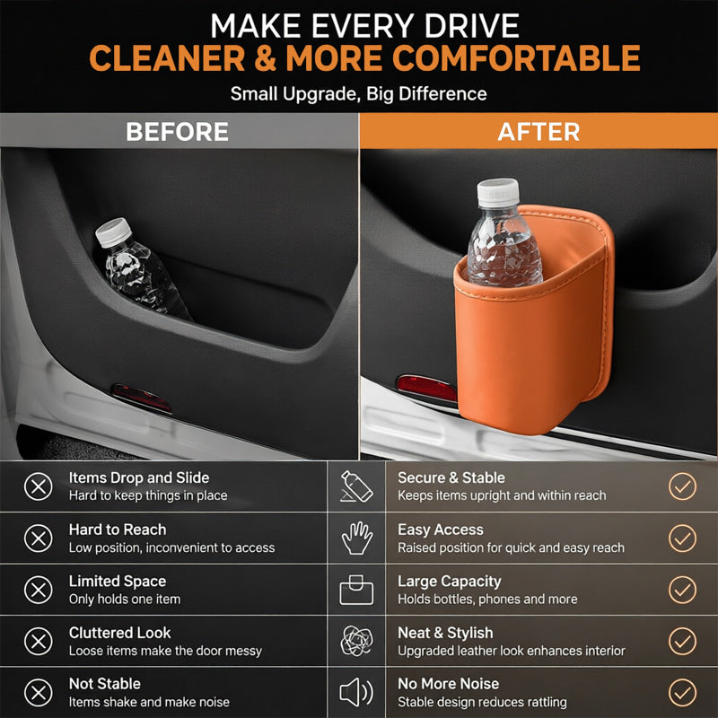 Universal Car Seat & Door Cup‑Holder Organiser | Multi‑Purpose Automotive Storage Caddy