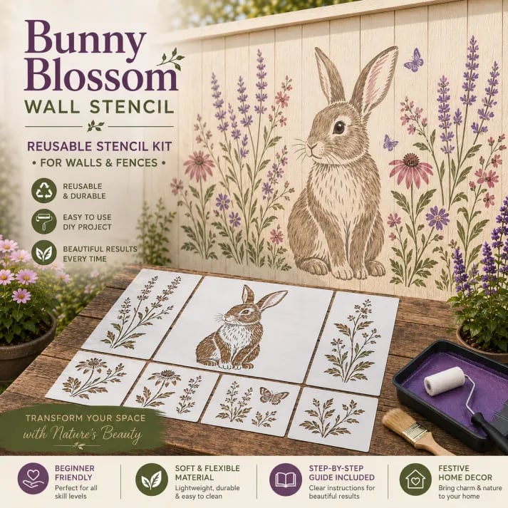 Garden Wall Stencil – Reusable DIY Template for Walls, Fences & Patios