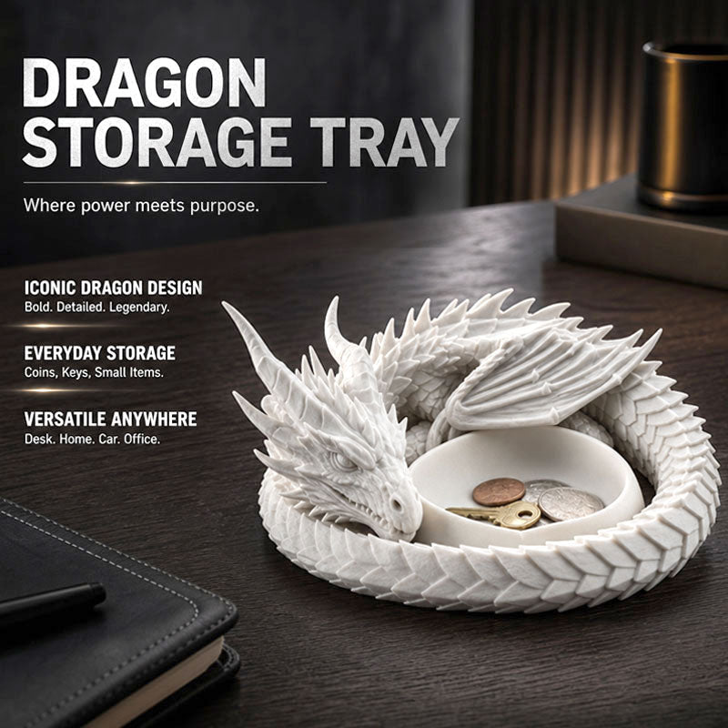 3D Printed Dragon Guardian Valet Tray – Gothic Décor Key & Jewellery Storage Dish