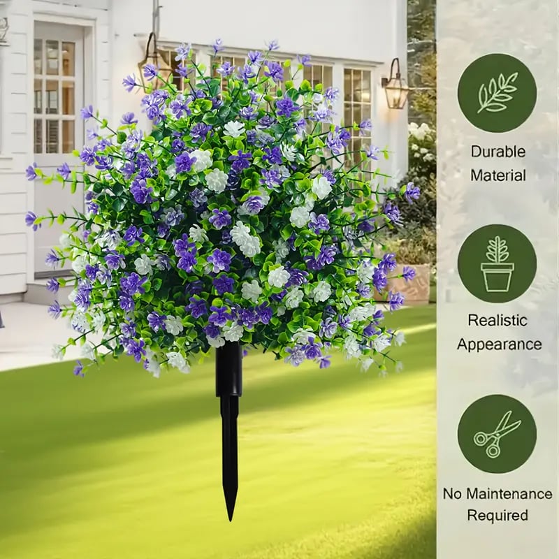 Artificial Potted Trees with Ground Stakes, Weatherproof Garden Patio Decor