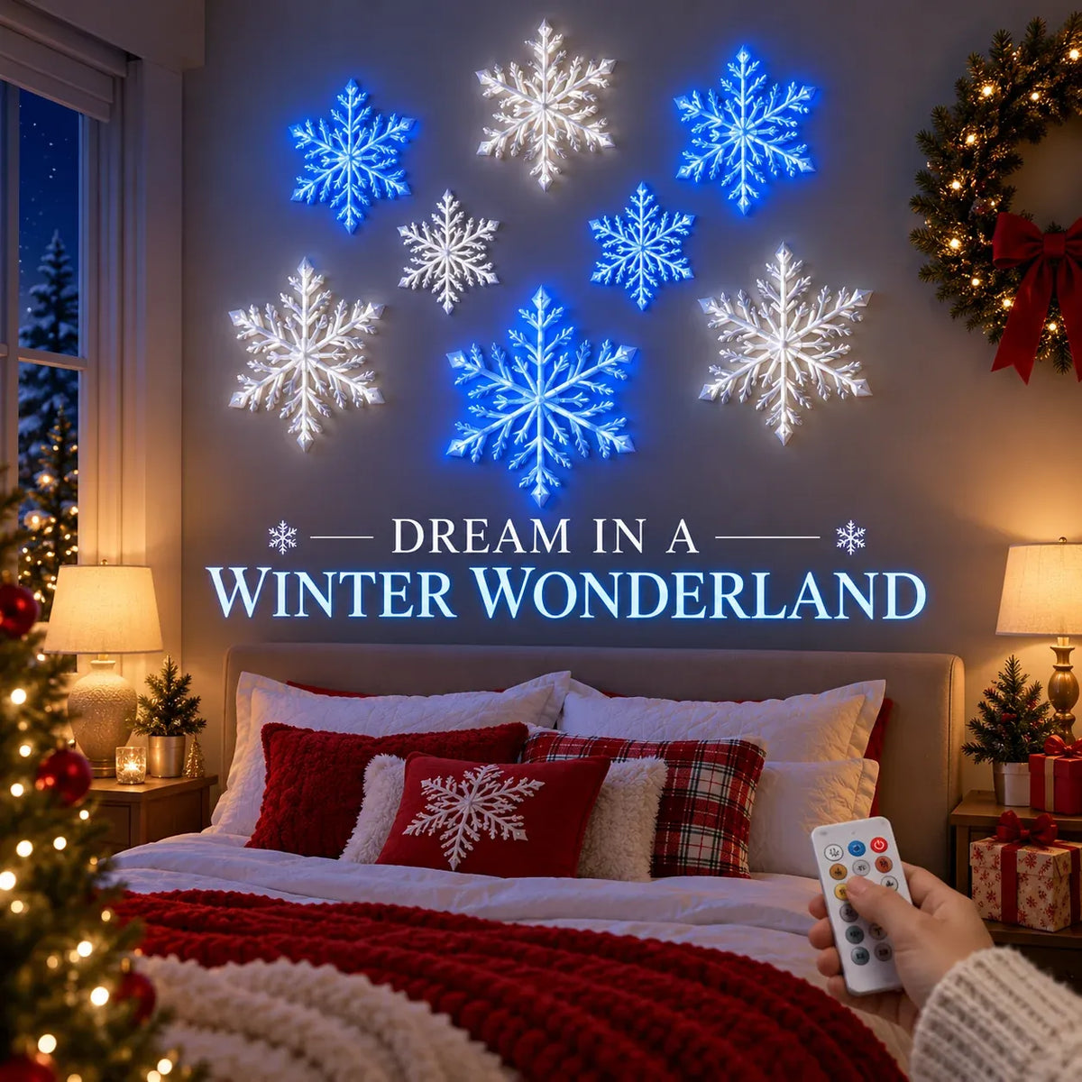 ⏳ Last Day 50% OFF – ❄️ LED Snowflake Wall Lights ✨