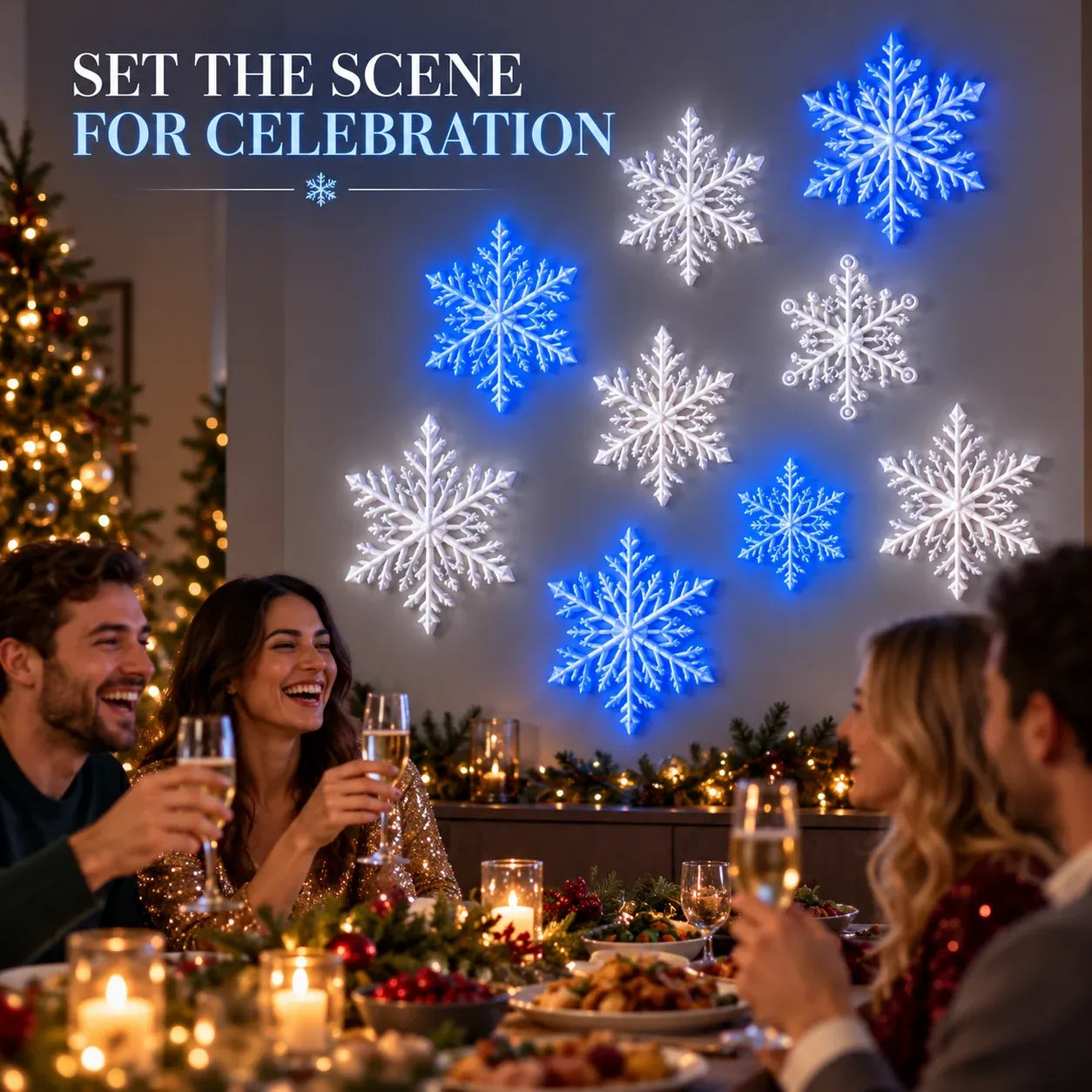 ⏳ Last Day 50% OFF – ❄️ LED Snowflake Wall Lights ✨