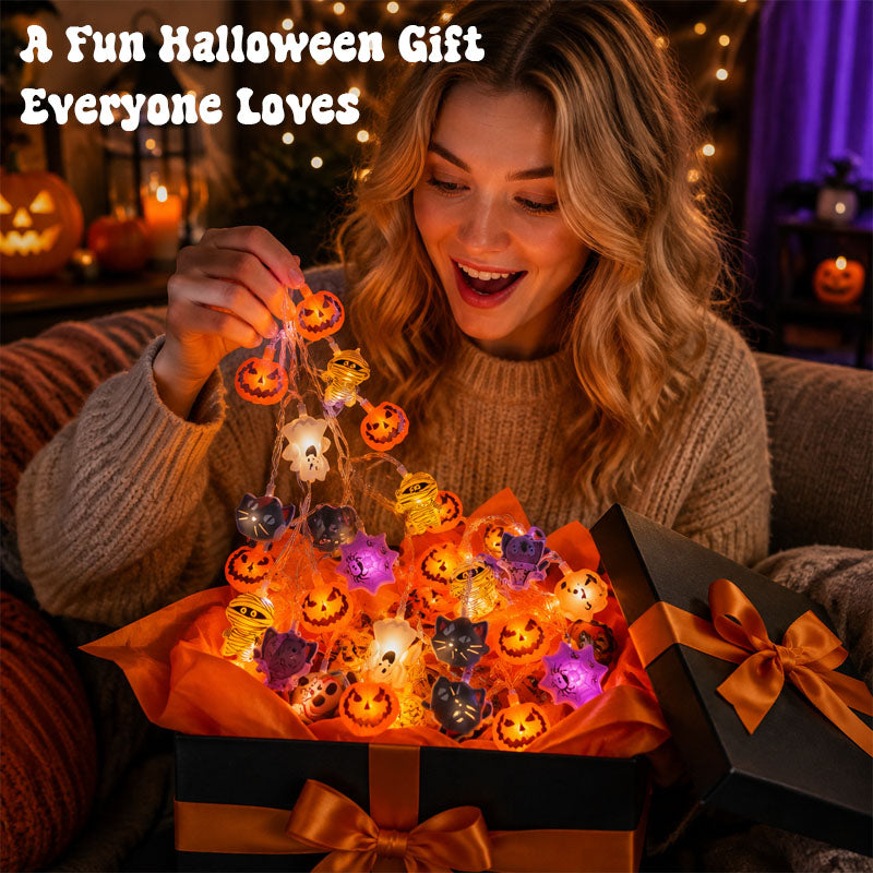 Halloween Pumpkin LED Fairy String Lights for Indoor & Garden