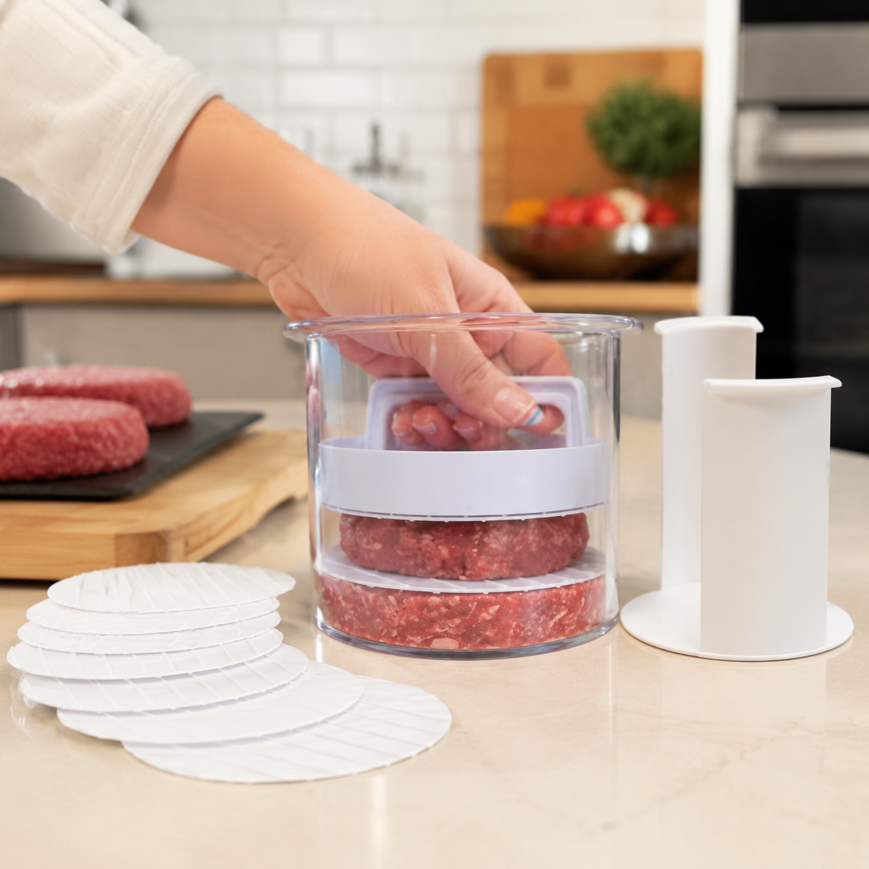 Hand‑Held Burger Patty Maker for Family BBQ & Home Cooking
