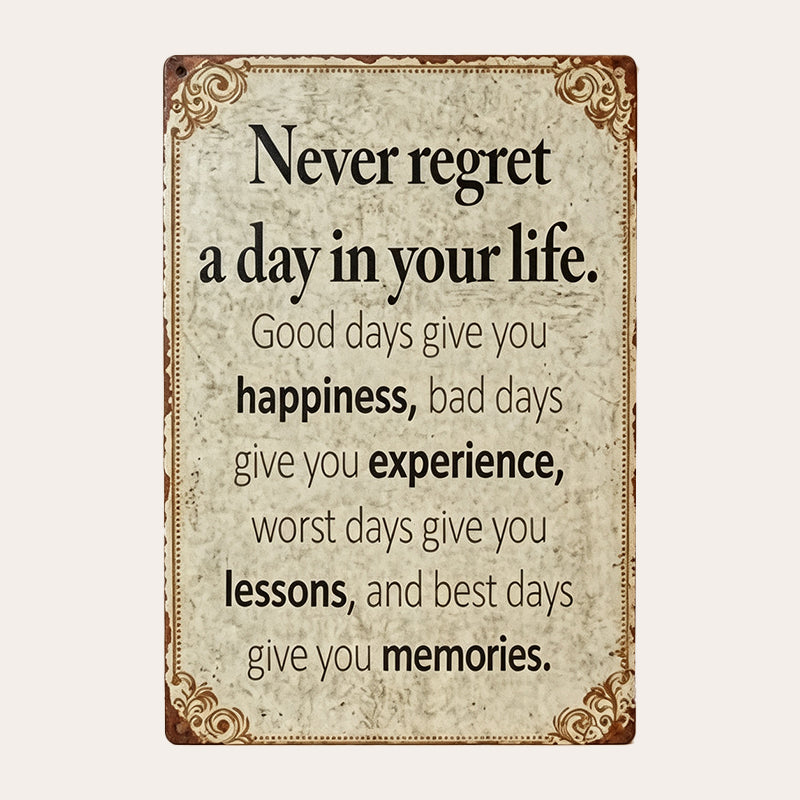 ✨ Vintage Motivational Metal Wall Plaque | Living Room & Hallway Decor