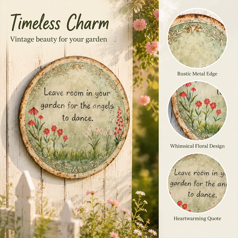 ✨ Angel Dance Round Metal Wall Sign
