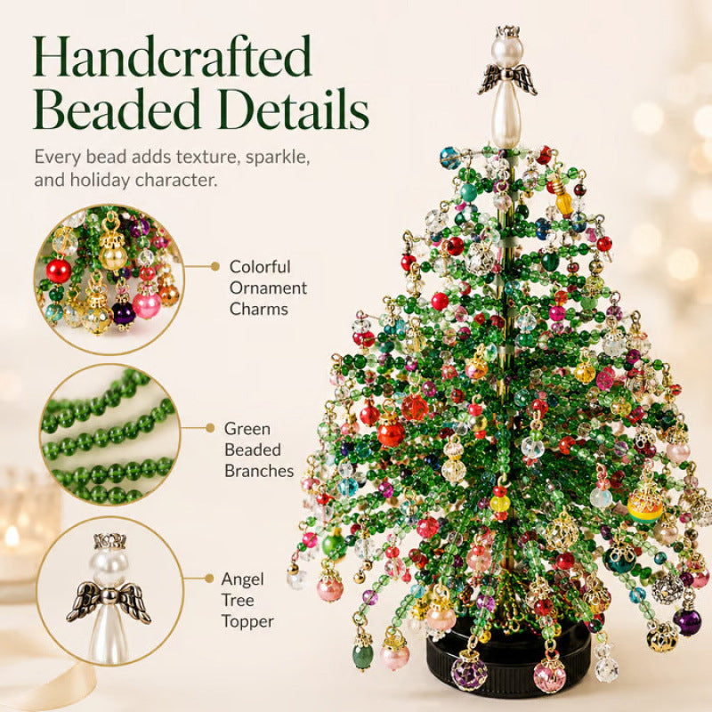 Handmade Bead Xmas Tree Making Kit, Cosy Seasonal Table Decor For UK Homes